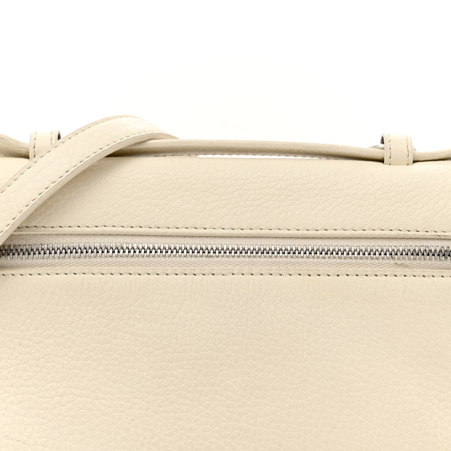 Loro Piana Grained Calfskin L19 Extra Pocket Pouch Whisper White 7 of 14