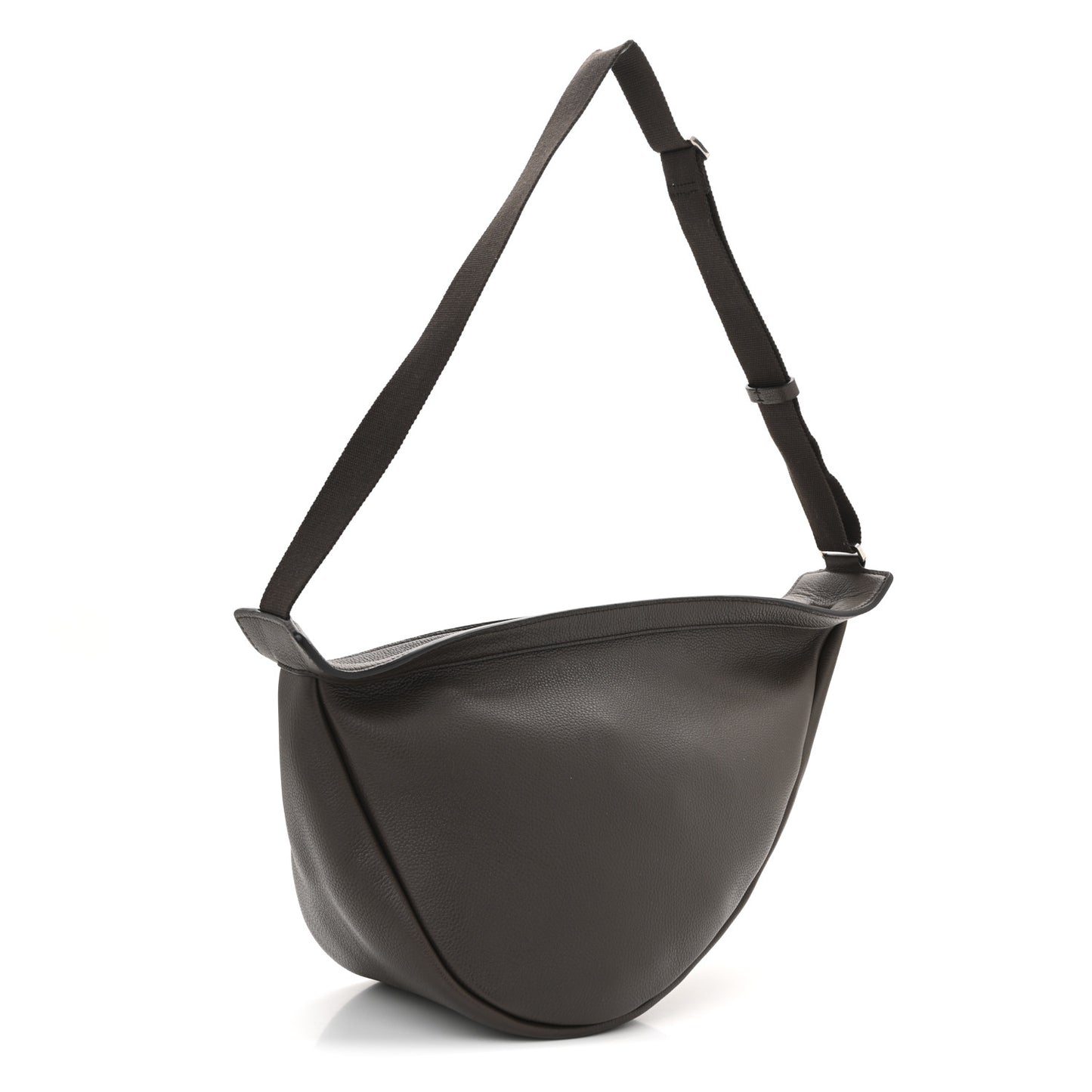 Grained Calfskin Large Slouchy Banana Bag Brunette