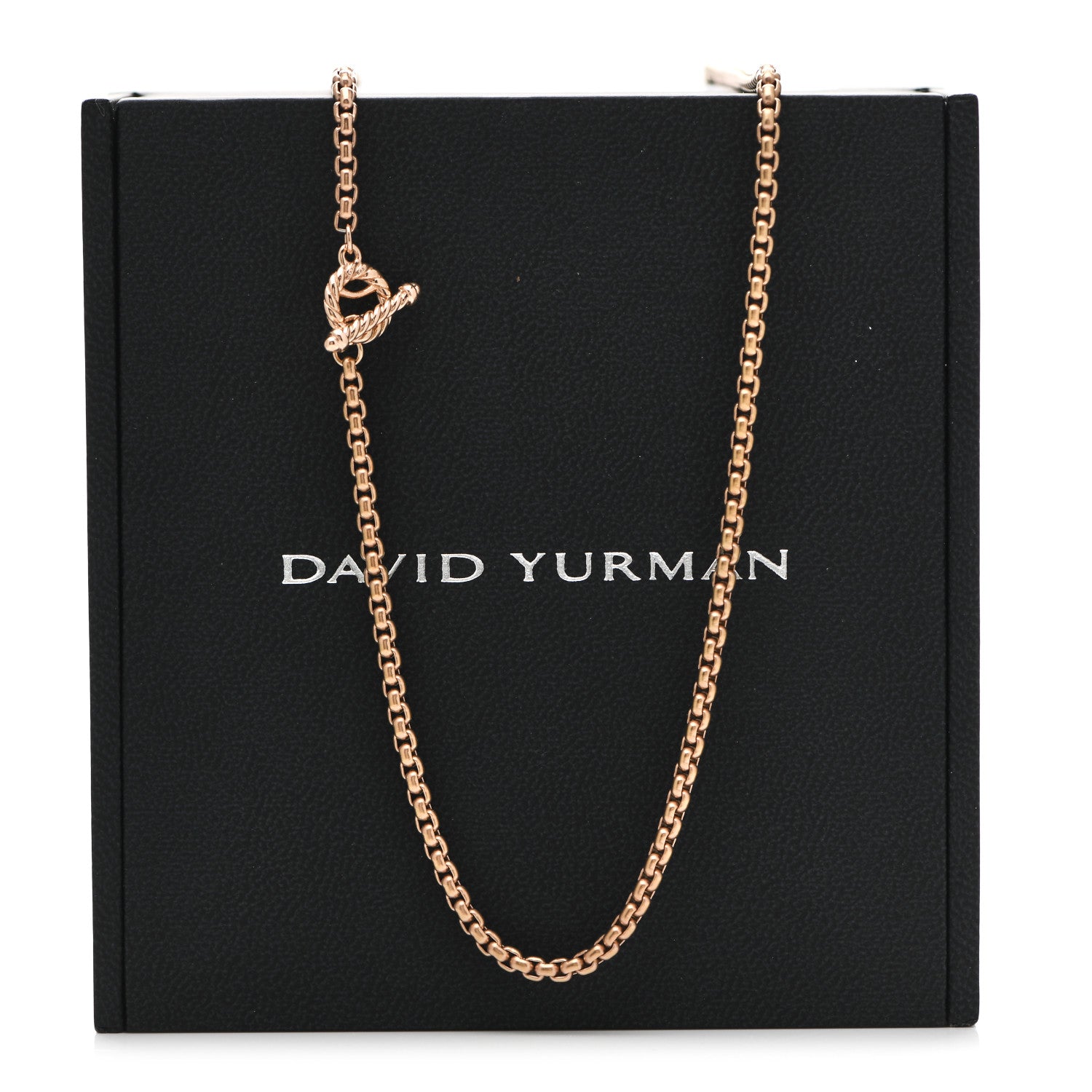 David Yurman Stainless Steel Acrylic 14K Rose Gold Bel Aire Chain Necklace Bronze 5 of 5