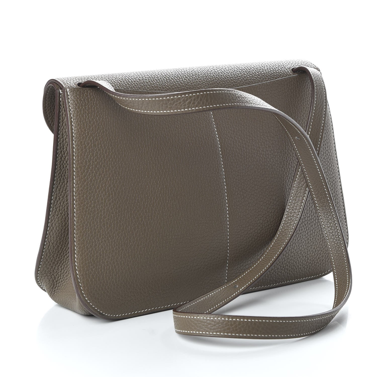 Hermes Taurillon Clemence Halzan 31 GM Etoupe 4 of 11