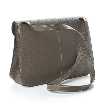 Hermes Taurillon Clemence Halzan 31 GM Etoupe 4 of 11