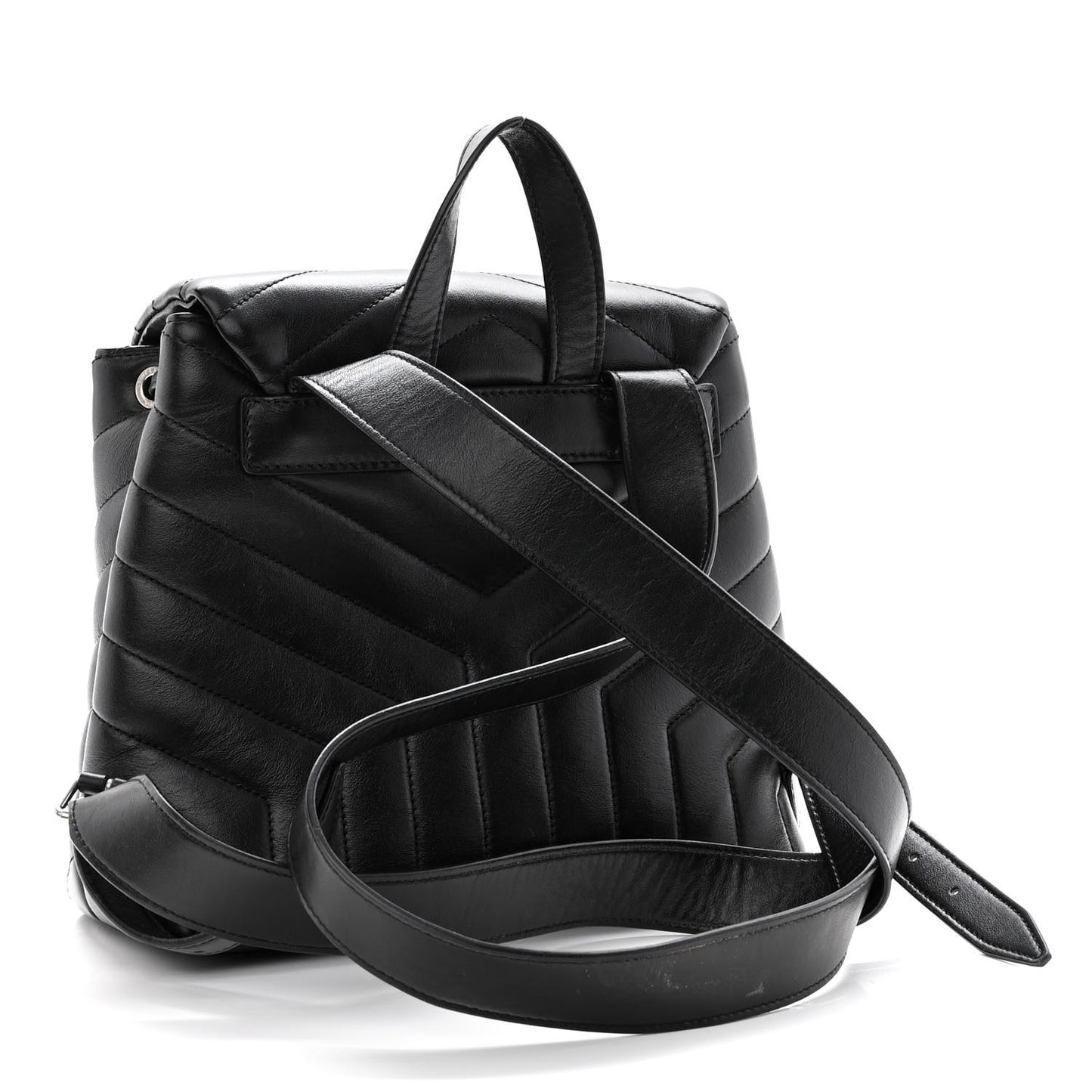 Calfskin Y Quilted Monogram Small Loulou Backpack Black