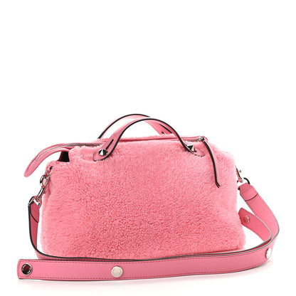 Fendi Shearling Vitello Dolce Medium By The Way Boston Bag Bubble Gum 3 of 9