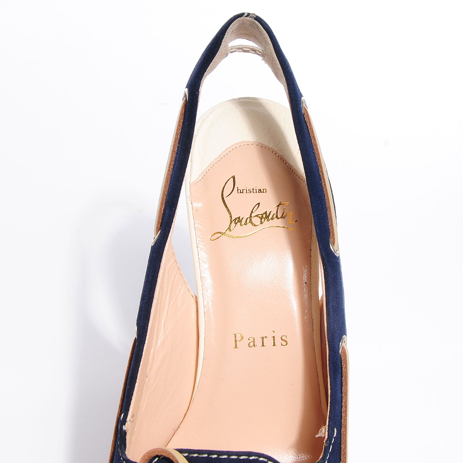 Christian Louboutin Suede Jefferson Plato 140 Pumps 36.5 Navy 7 of 7