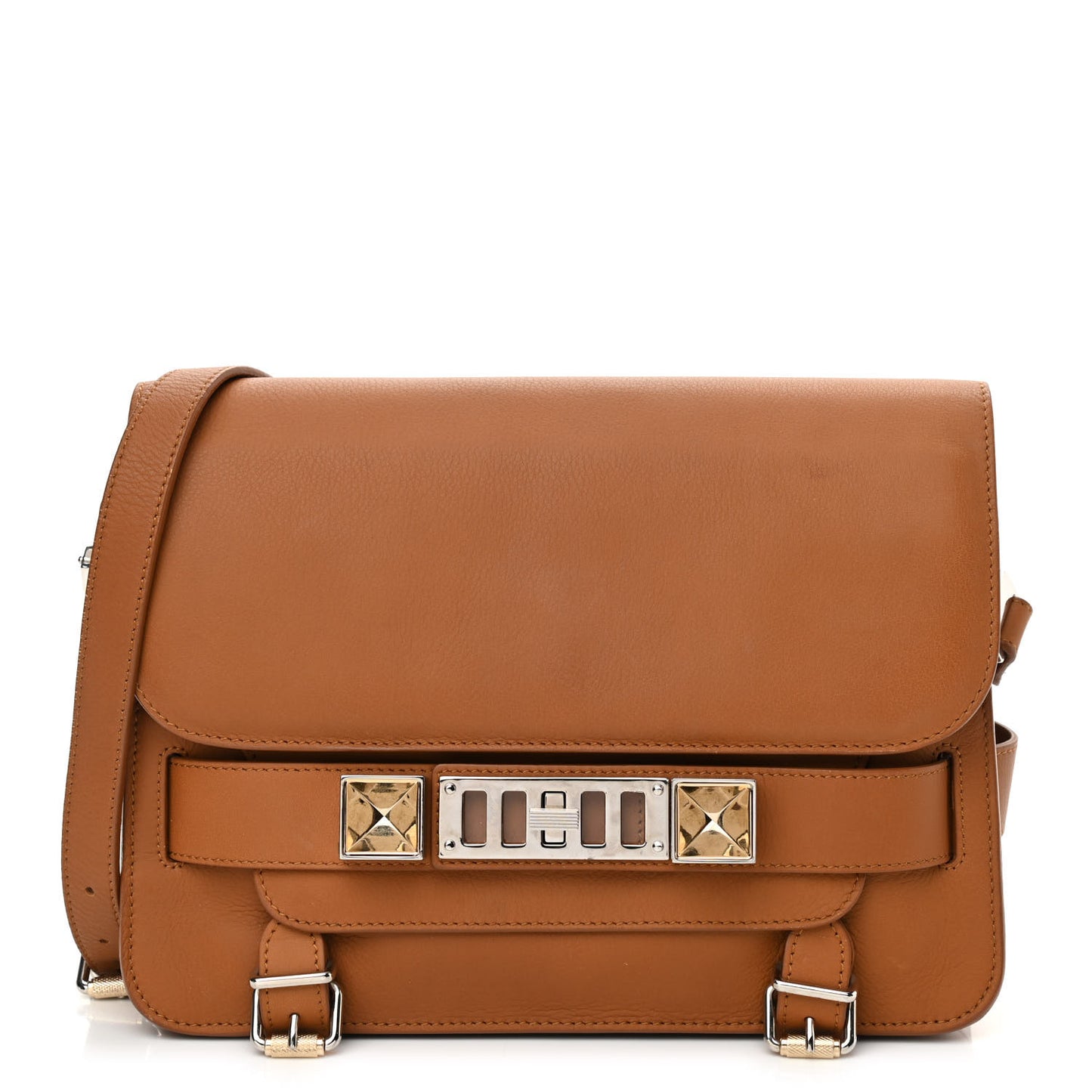 Smooth Calfskin PS11 Classic Shoulder Bag Caramel