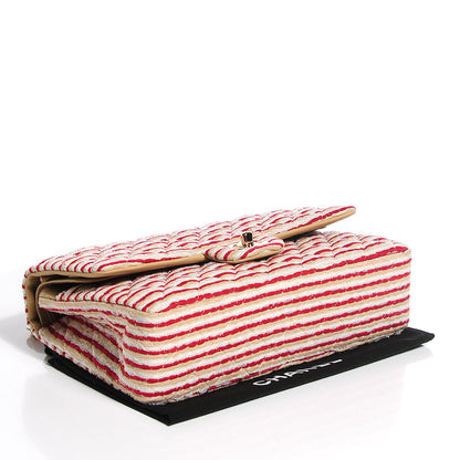 Chanel Jersey Quilted Medium Coco Sailor Flap Red White 4 of 11