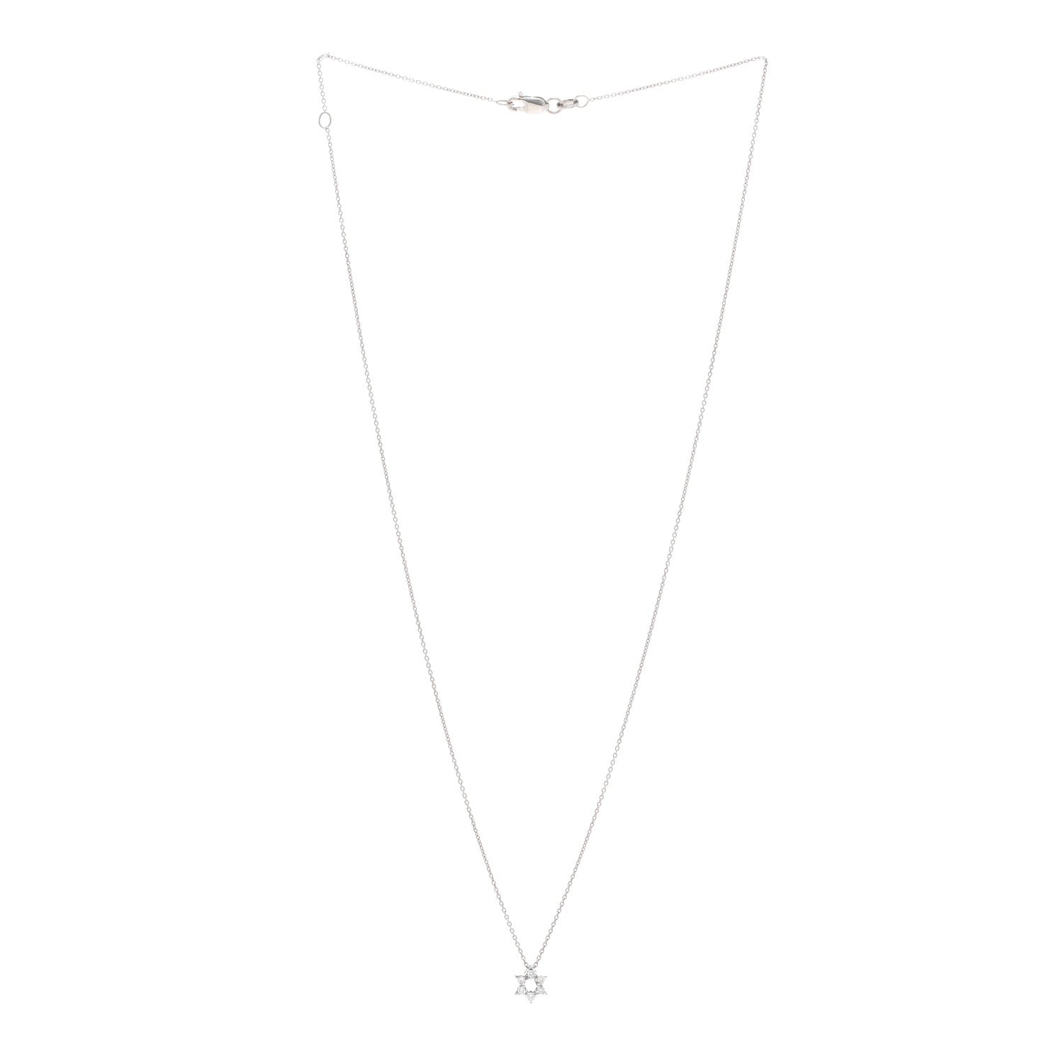 Roberto Coin 18K White Gold Diamond Tiny Treasures Star of David Pendant Necklace 3 of 4