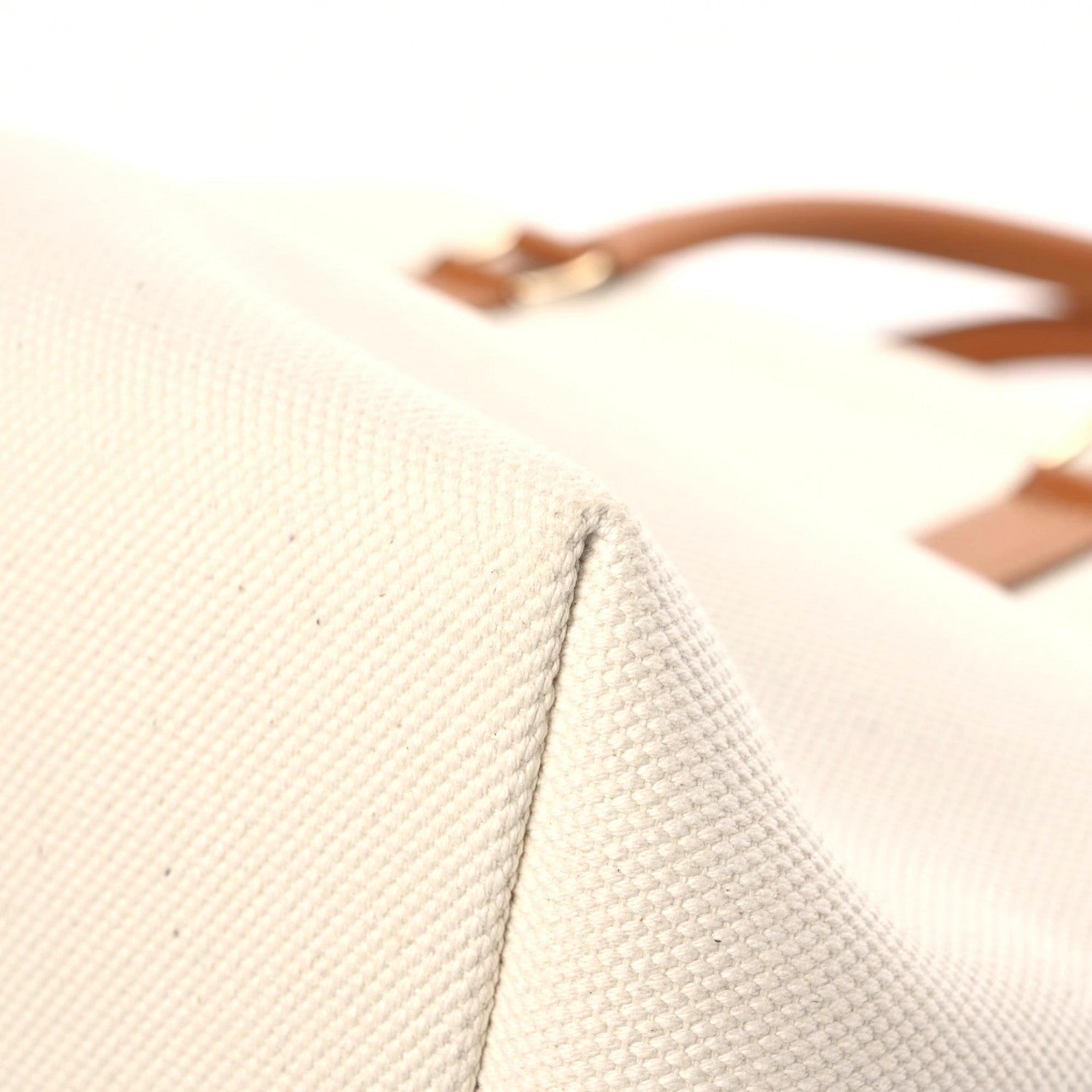 Celine Canvas Calfskin Horizontal Cabas Natural Tan 9 of 14