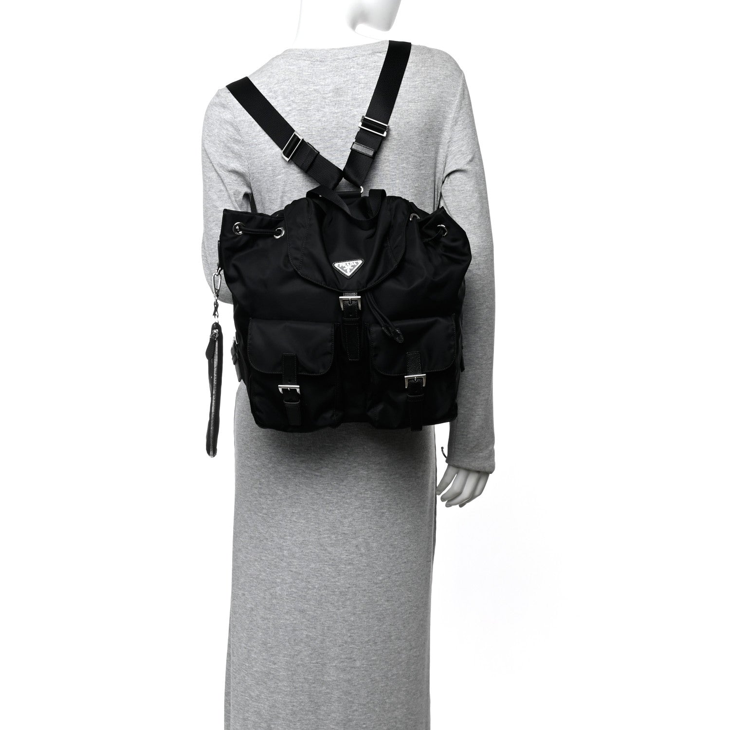 Prada Re-Nylon Saffiano Medium Backpack Black 2 of 10