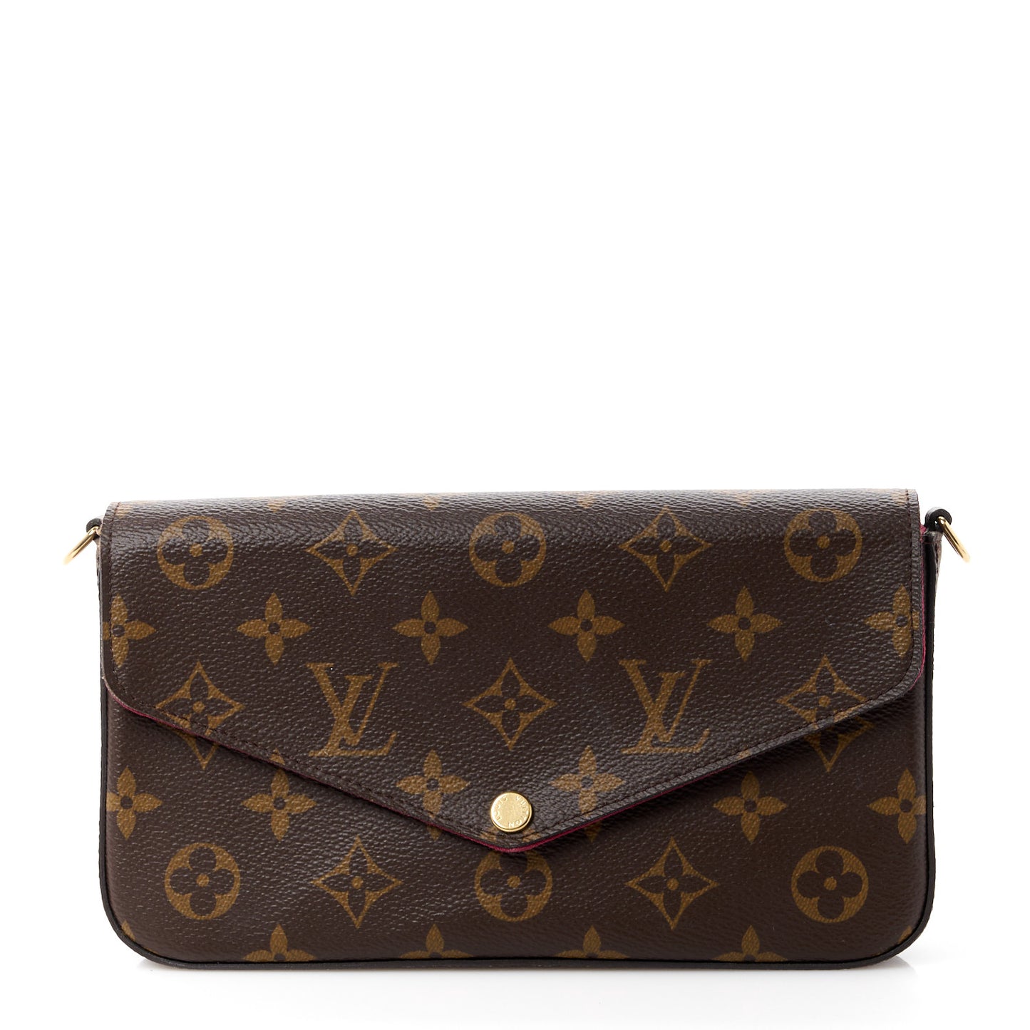 Monogram Pochette Felicie Chain Wallet Fuchsia