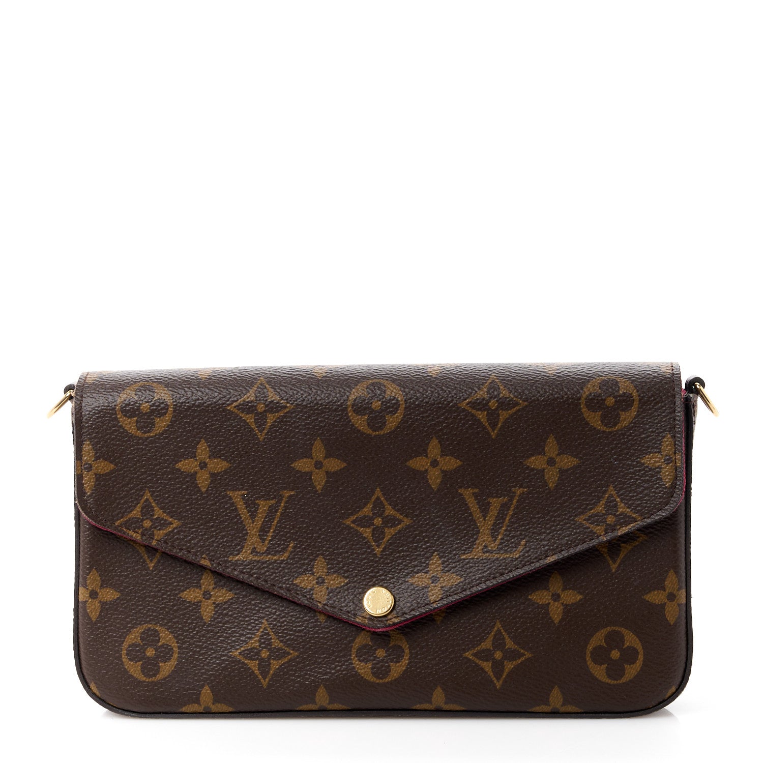 Louis Vuitton Monogram Pochette Felicie Chain Wallet Fuchsia 1 of 15