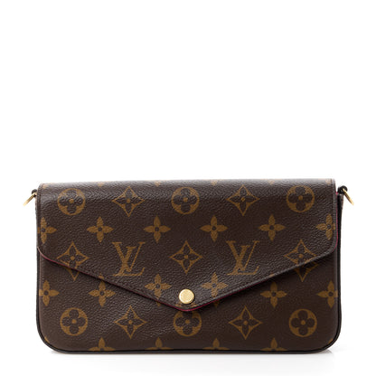 Louis Vuitton Monogram Pochette Felicie Chain Wallet Fuchsia 1 of 15