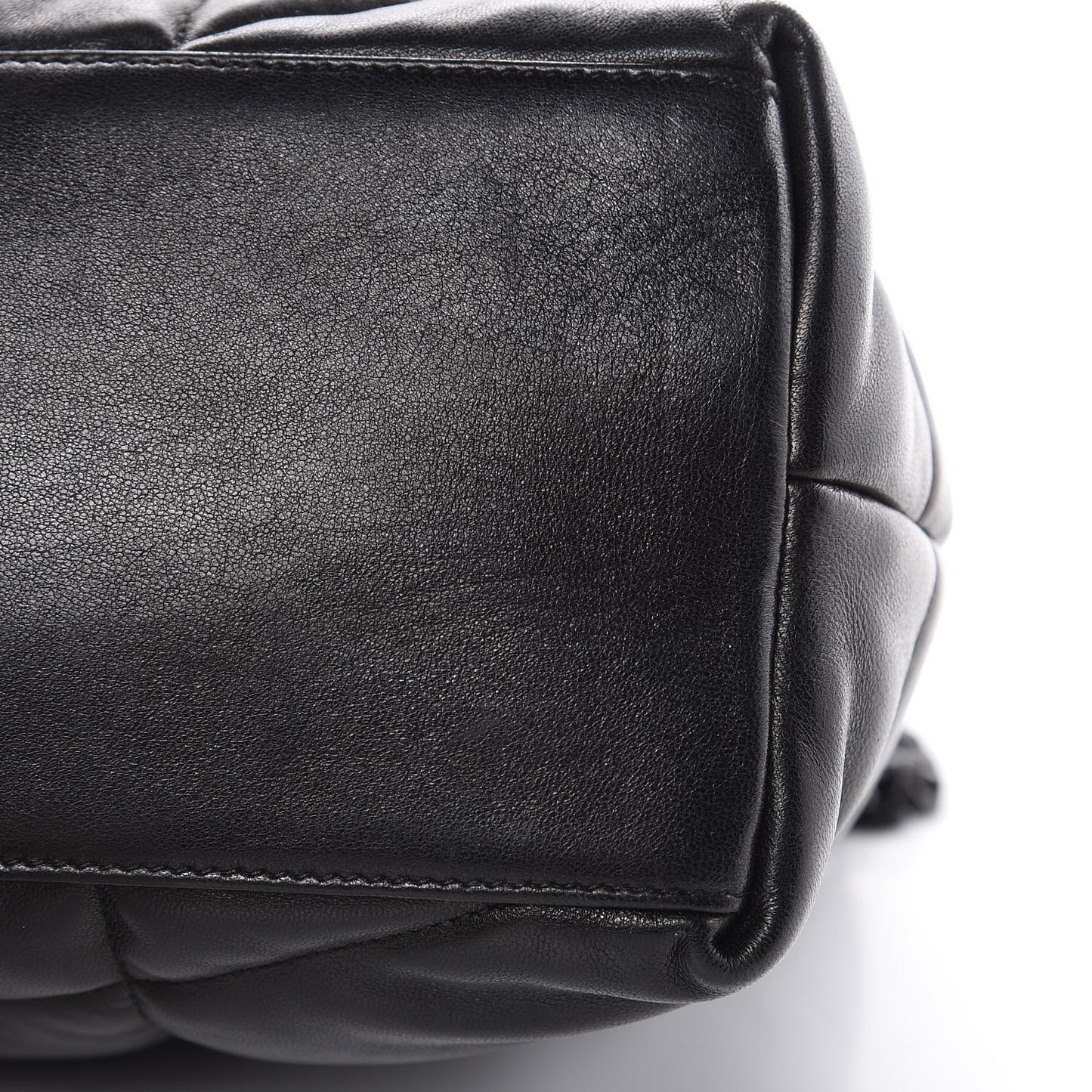 Lambskin Quilted Medium Loulou Puffer Monogram Chain Satchel Black
