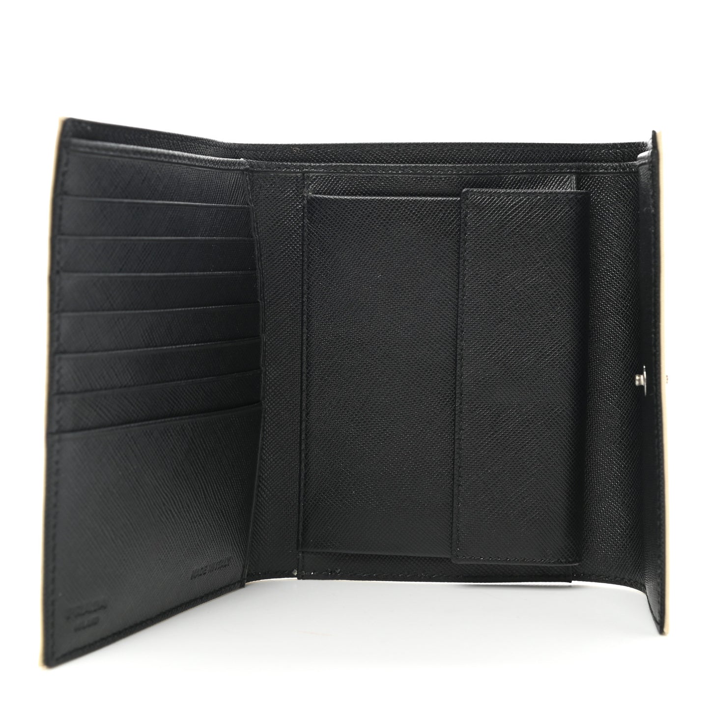 Tessuto Nylon Saffiano Tri-Fold Compact Wallet Lavanda