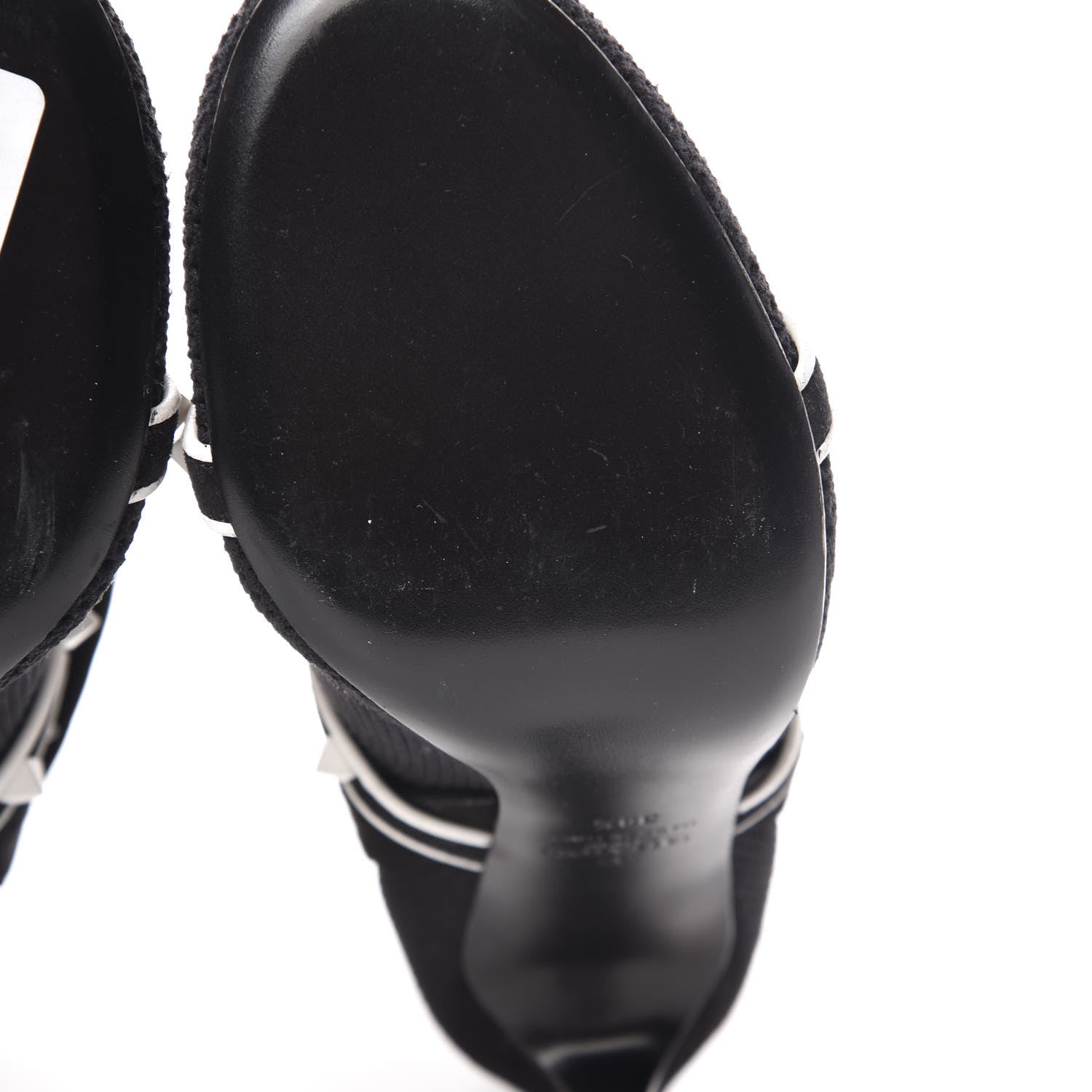 Valentino Garavani Knit Suede Free Rockstud Bodytech 105mm Ankle Boots 39.5 Black Optic White 15 of 15