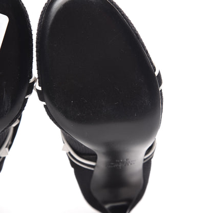 Valentino Garavani Knit Suede Free Rockstud Bodytech 105mm Ankle Boots 39.5 Black Optic White 15 of 15