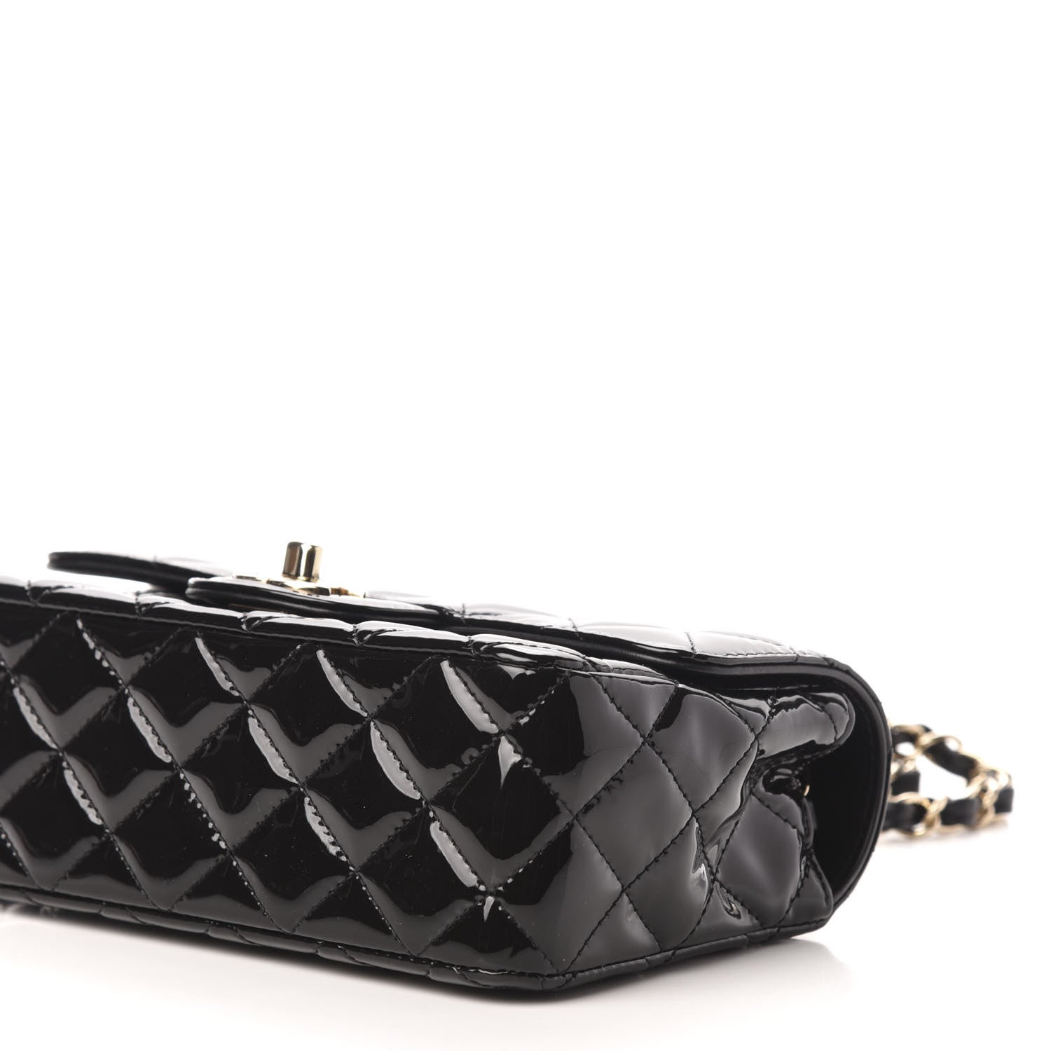 Chanel Patent Calfskin Quilted Mini Rectangular Flap Black 9 of 11