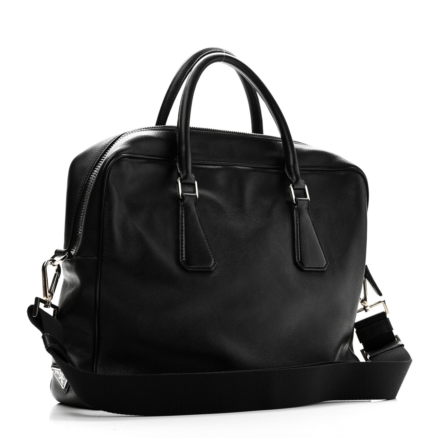 Prada Vitello City Briefcase Black 3 of 9