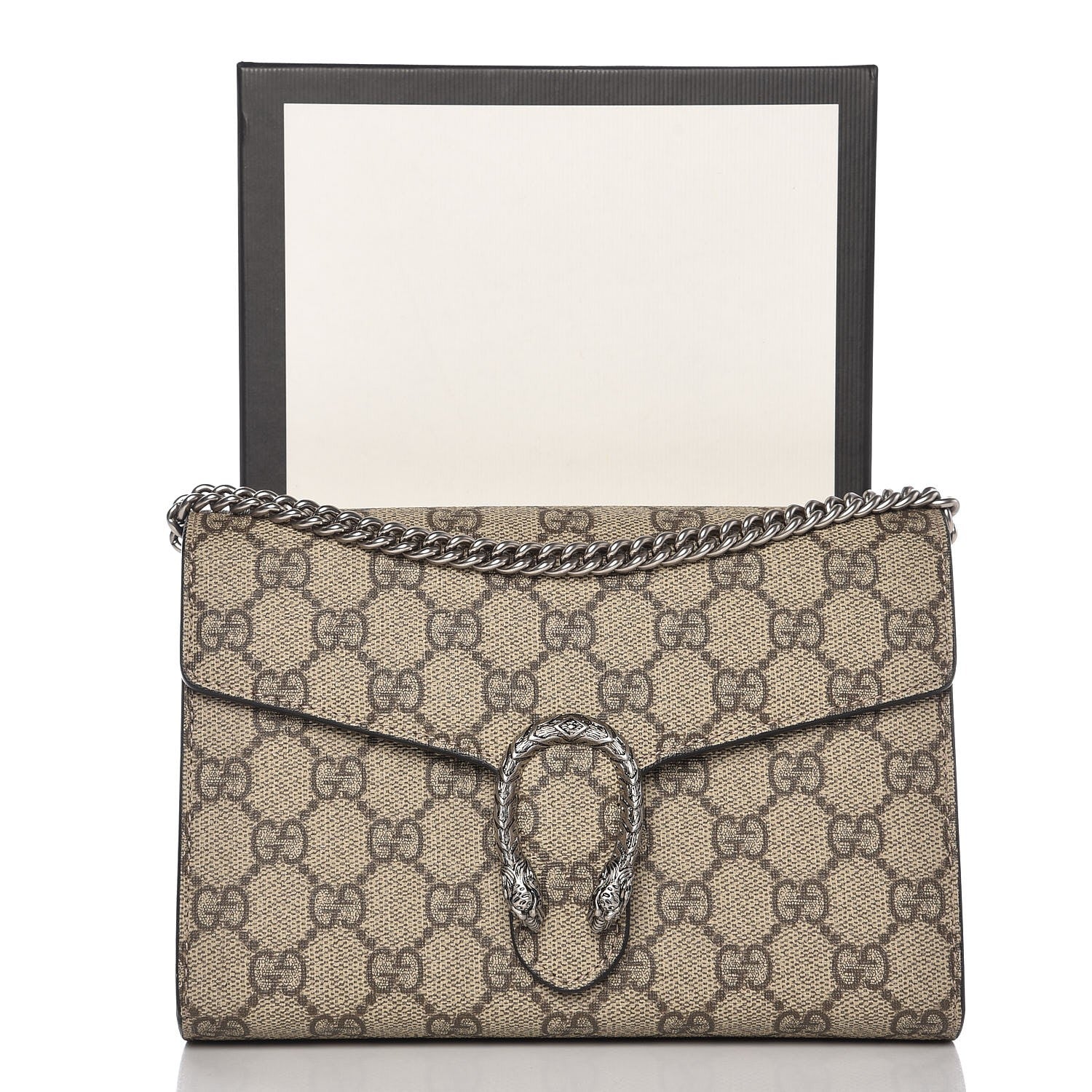 Gucci GG Supreme Monogram Mini Dionysus Chain Wallet Beige Black 8 of 8