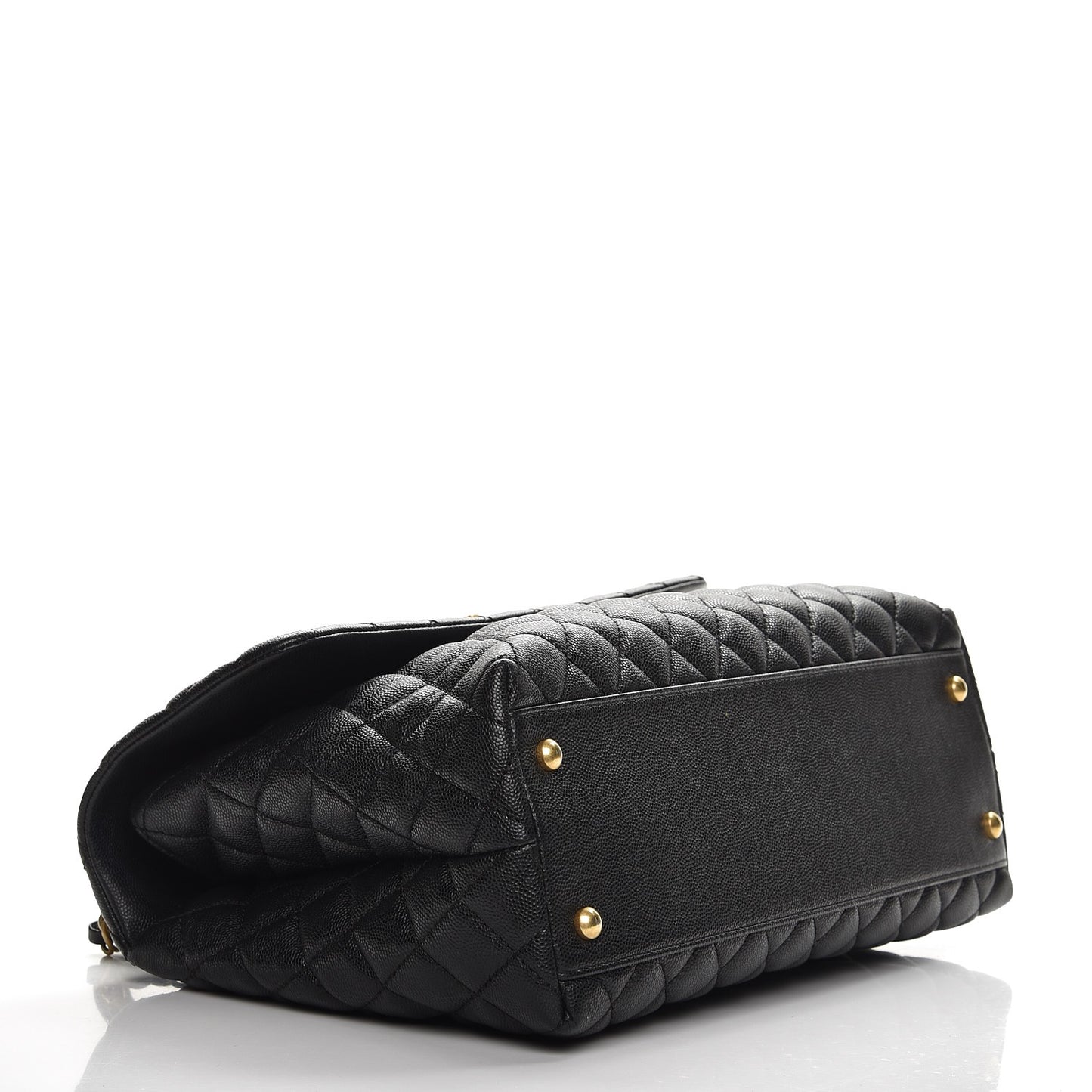 Caviar Quilted Medium Coco Handle Flap Black