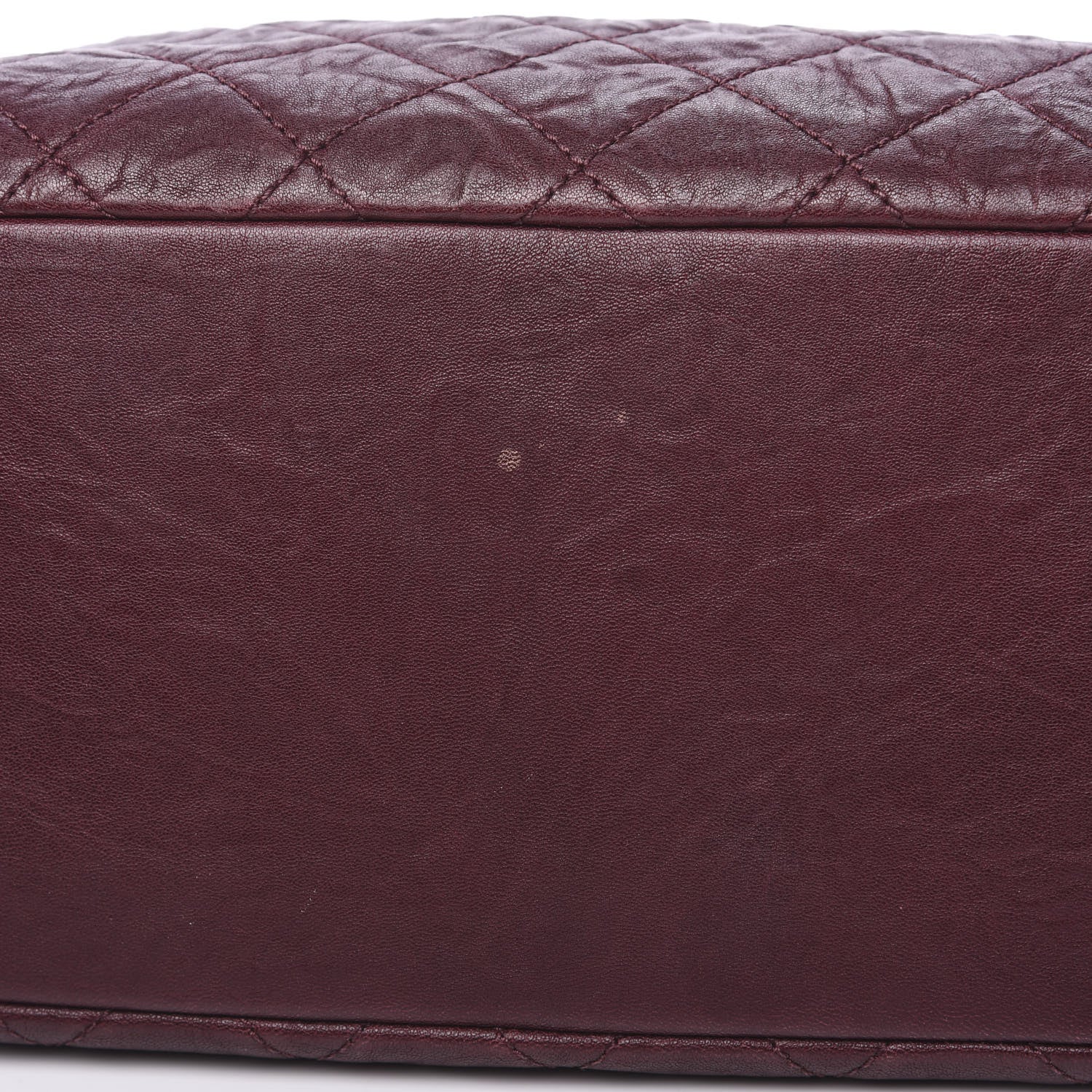 Chanel Crumpled Lambskin Quilted Large CC Shopping Tote Burgundy 9 of 13