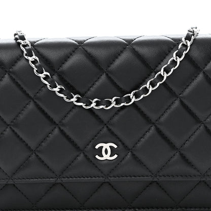 Chanel Lambskin Quilted Wallet On Chain WOC Black 9 of 11