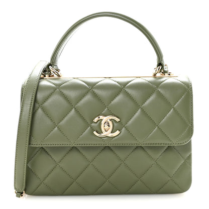 Chanel Lambskin Quilted Small Trendy CC Flap Dual Handle Bag Green 1 of 10