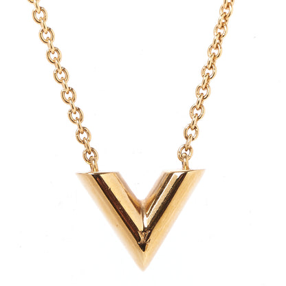 Louis Vuitton Essential V Necklace Gold 2 of 8
