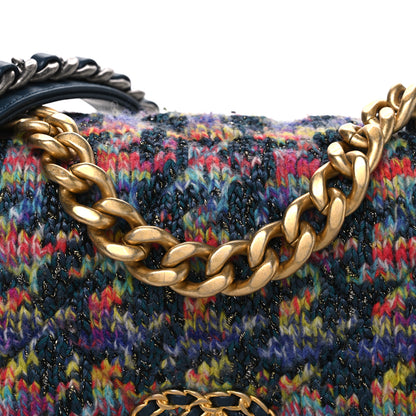 Chanel Tweed Quilted Medium Chanel 19 Flap Dark Multicolor 8 of 11