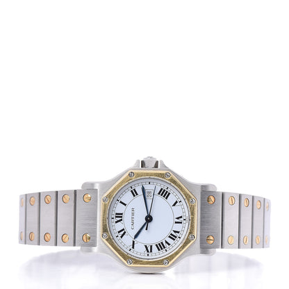 Cartier Stainless Steel 18K Yellow Gold 29mm Santos Octagon Automatic Watch 3 of 6