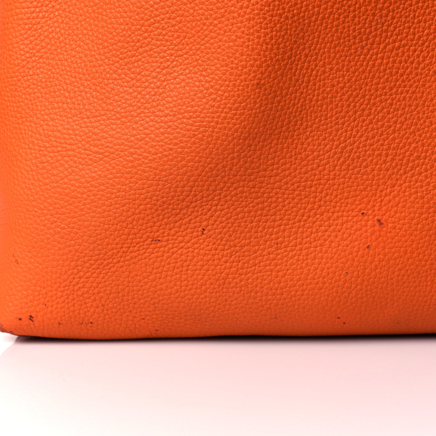 Taurillon Clemence Double Sens 36 Reversible Tote Etoupe Orange