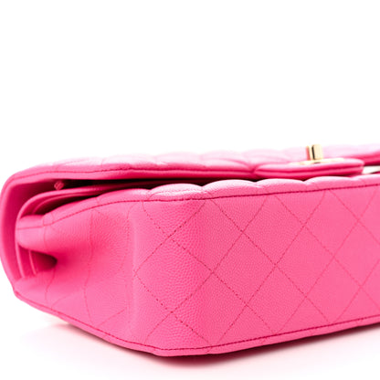 Chanel Caviar Quilted Medium Double Flap Dark Pink 9 of 11