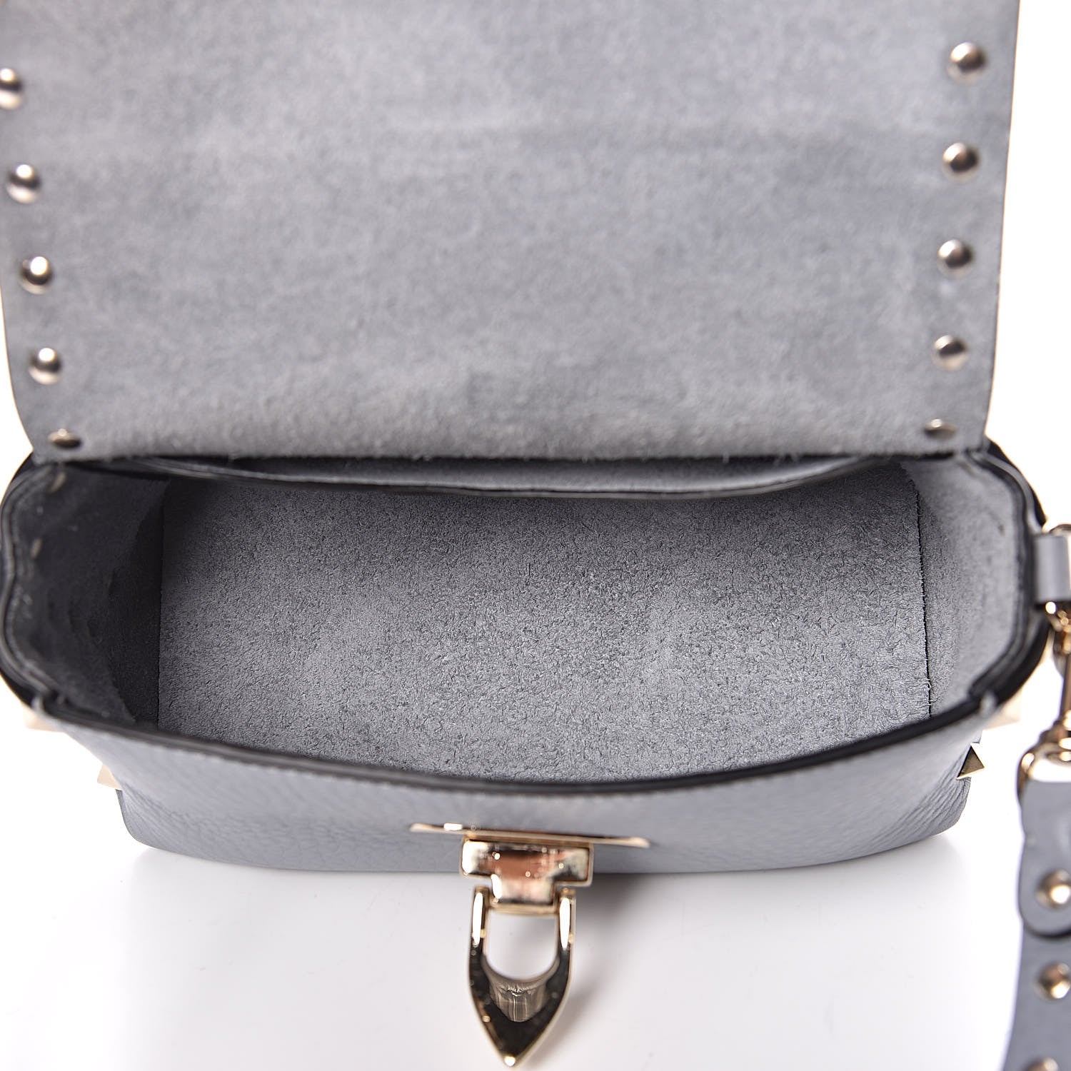 Valentino Garavani Pebbled Calfskin Mini Rockstud Crossbody Bag Light Stone 5 of 10