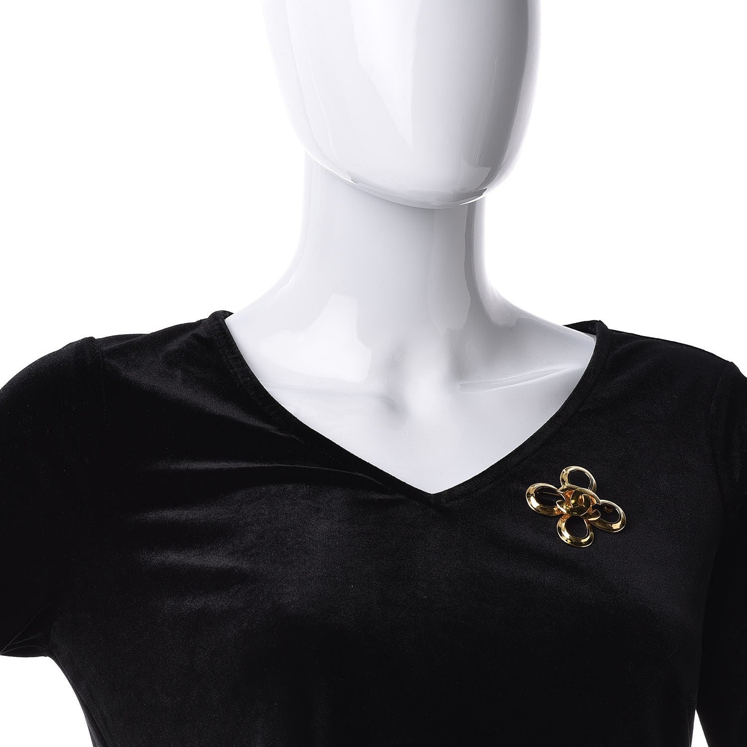 Chanel CC Flower Brooch Gold 2 of 4