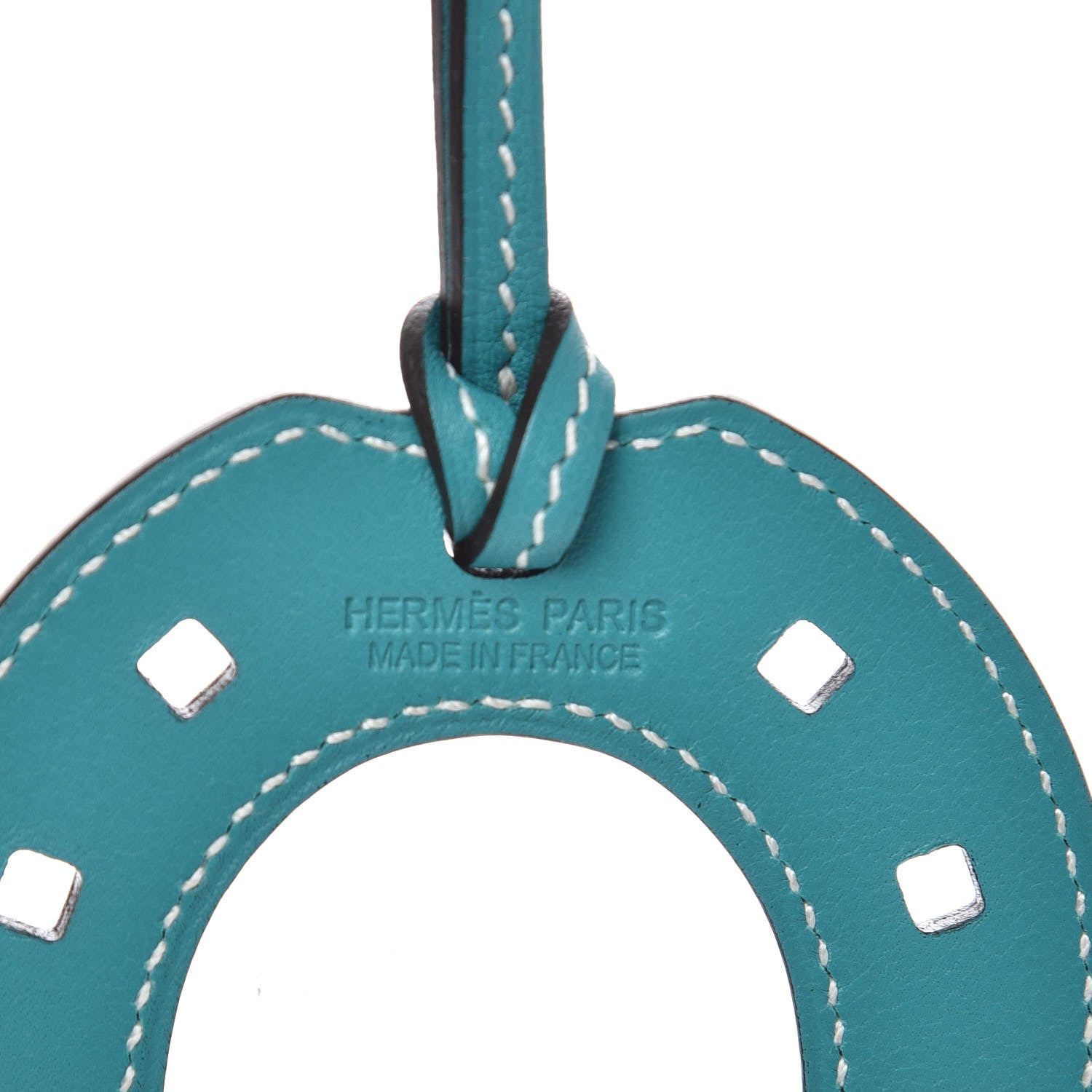 Hermes Swift Paddock Horseshoe Bag Charm Bleu Paon 3 of 3
