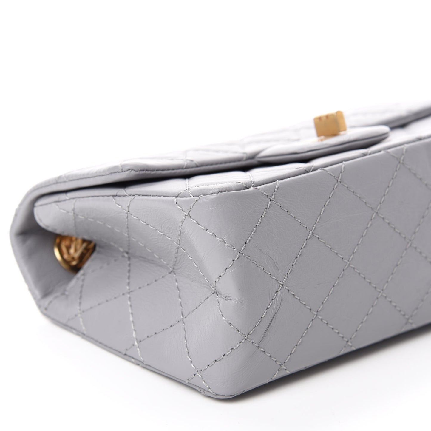 Aged Calfskin Quilted 2.55 Reissue Mini Flap Grey
