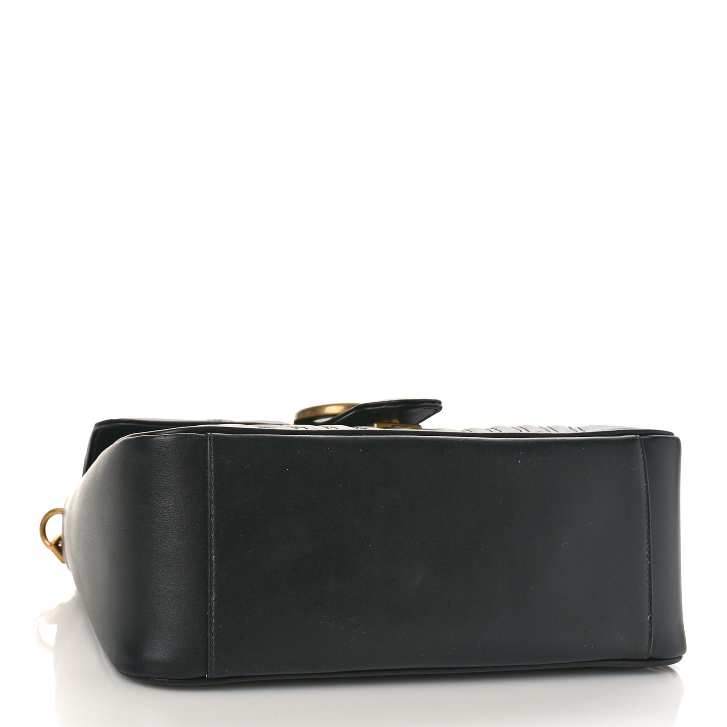 Calfskin Matelasse Small GG Marmont Top Handle Shoulder Bag Black