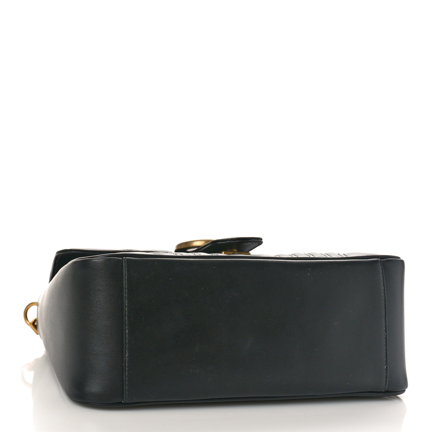 Gucci Calfskin Matelasse Small GG Marmont Top Handle Shoulder Bag Black 4 of 8