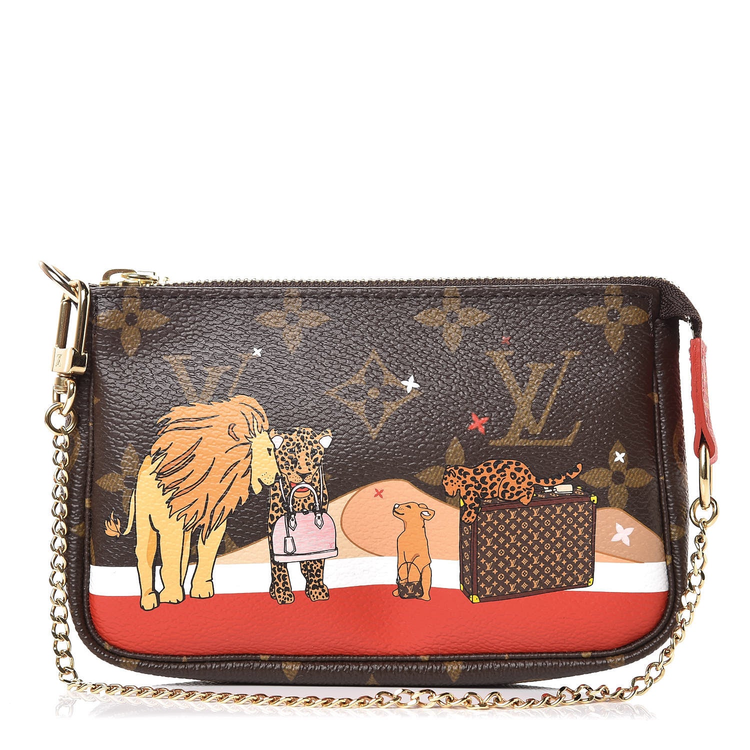 Louis Vuitton Monogram 2018 Christmas Animation Mini Cats Pochette Accessories 1 of 8
