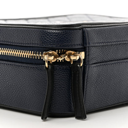 Chanel Caviar Quilted Medium CC Filigree Vanity Case Navy Black 9 of 10