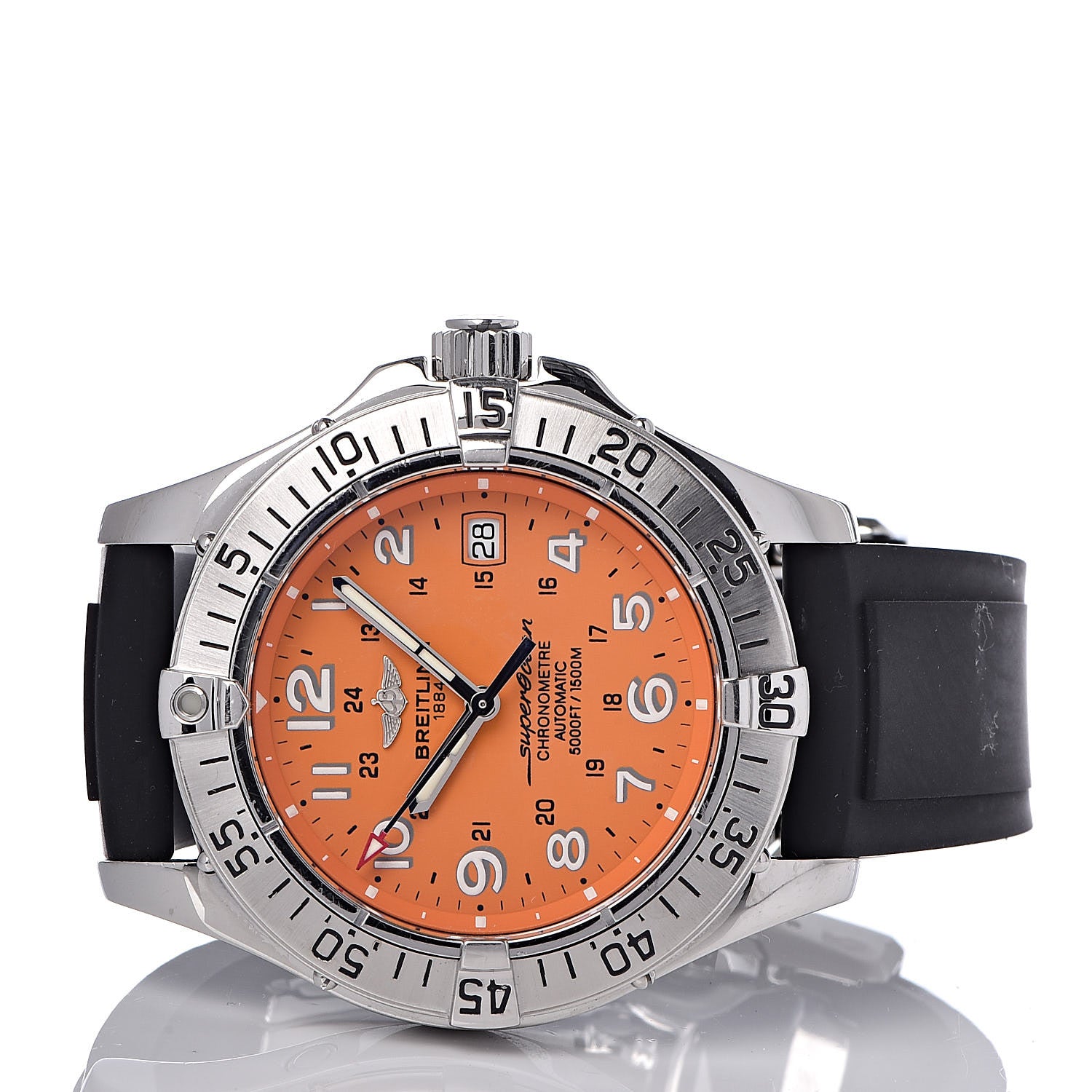 Breitling Stainless Steel Rubber 42mm SuperOcean Automatic Watch Orange A17360 3 of 9