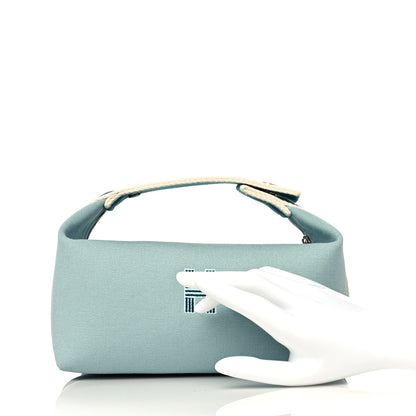 Hermes Canvas Small Bride-A-Brac Pouch Eucalyptus 2 of 9