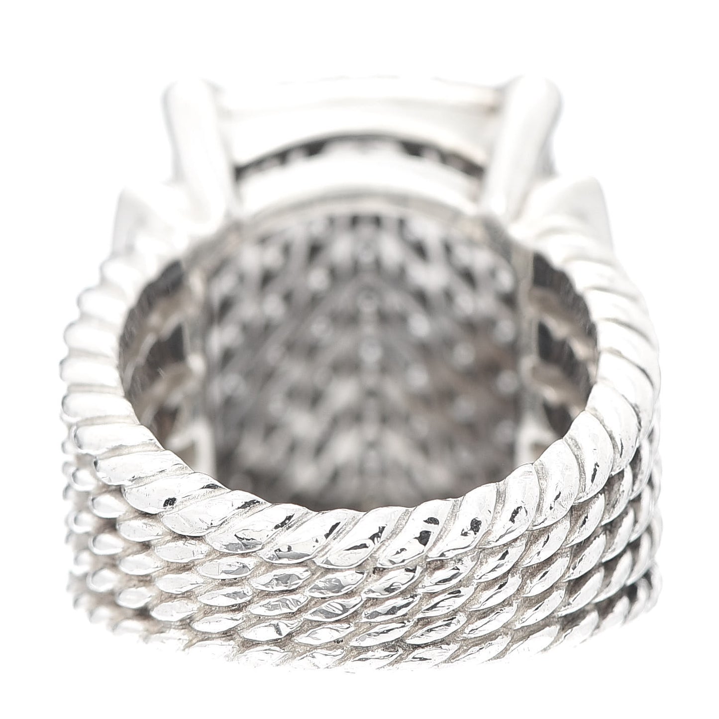 Sterling Silver Diamond 20mm Wheaton Ring 55 7.25