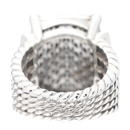 David Yurman Sterling Silver Diamond 20mm Wheaton Ring 55 7.25 4 of 5