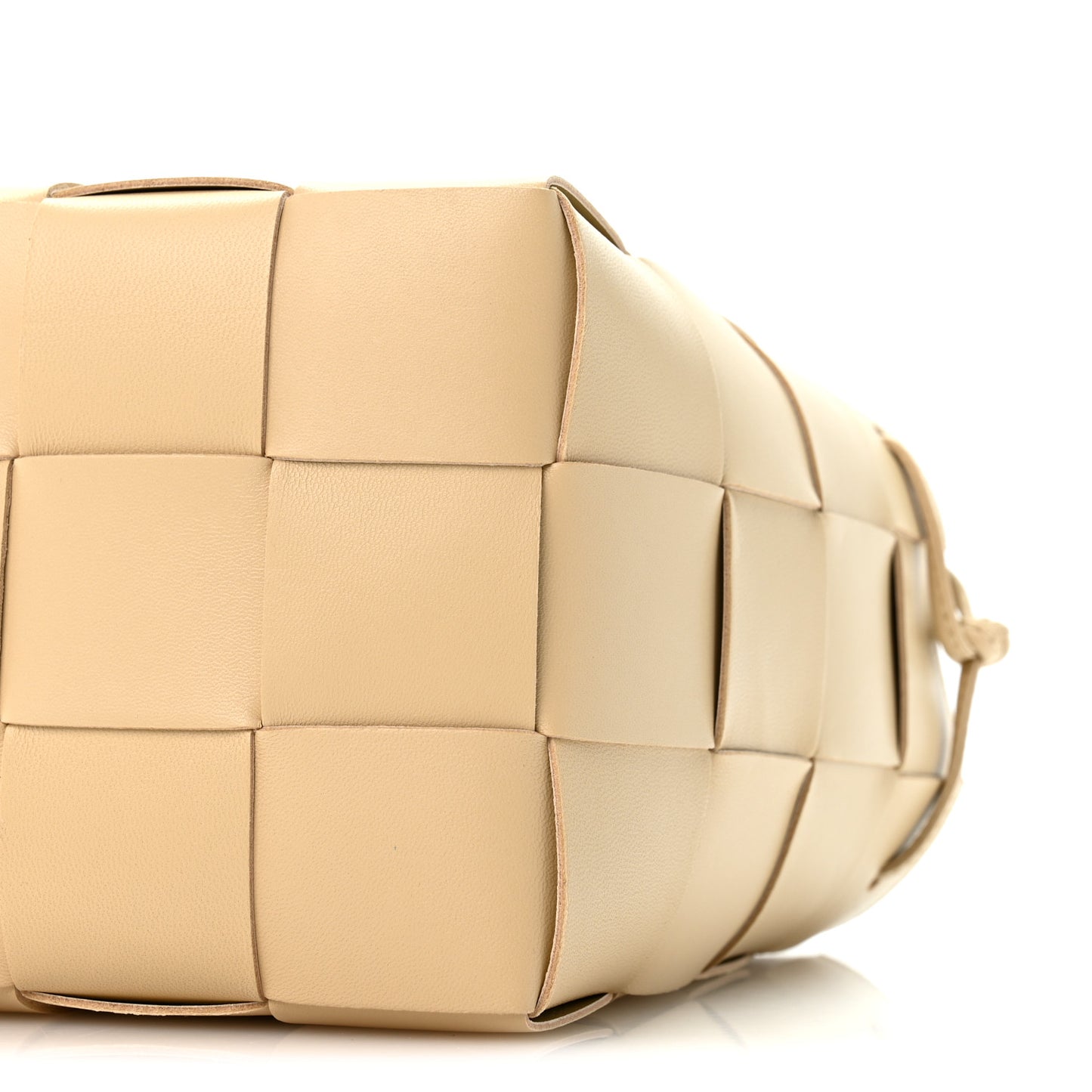Lambskin Maxi Intrecciato Small Cassette Crossbody Bucket Bag Porridge