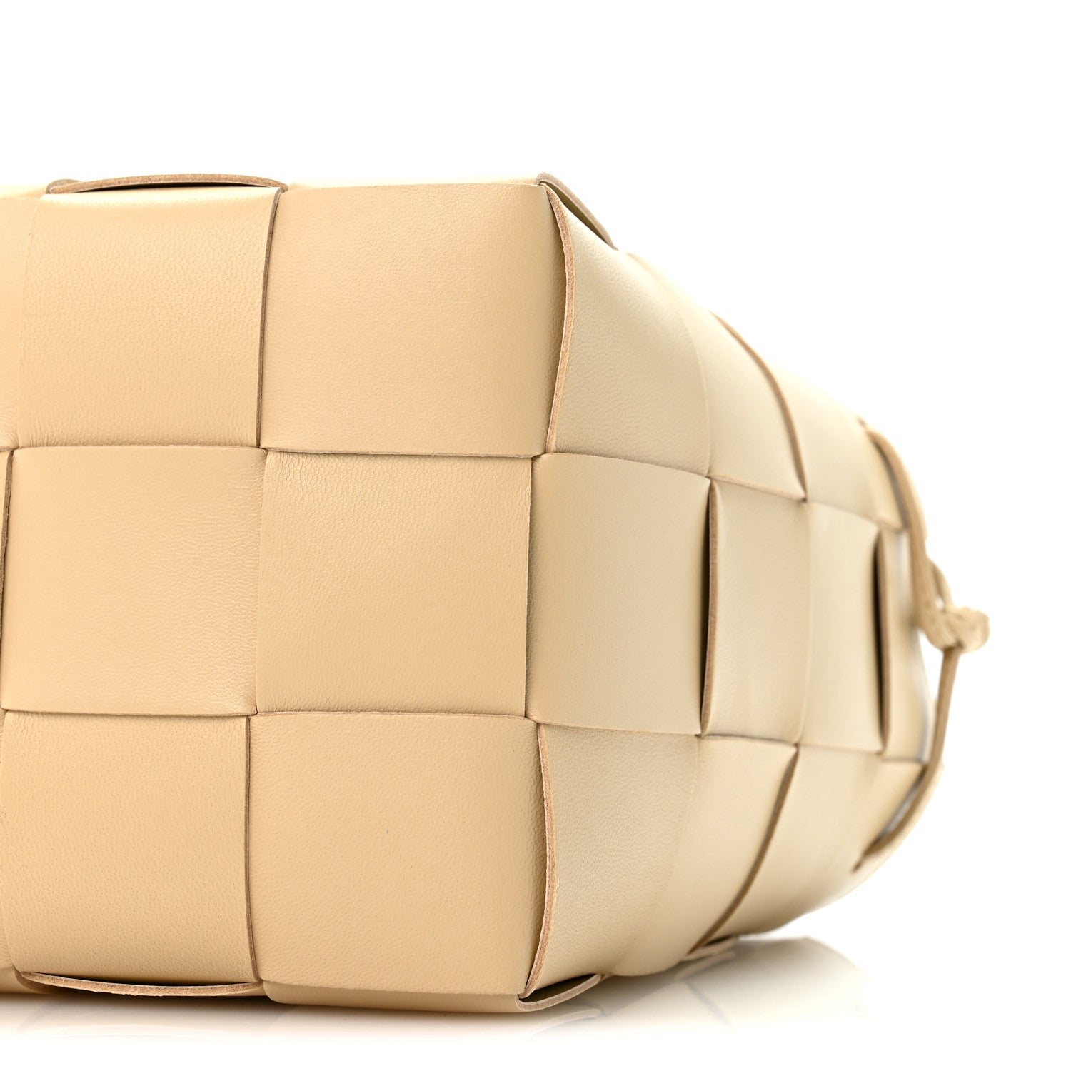 Bottega Veneta Lambskin Maxi Intrecciato Small Cassette Crossbody Bucket Bag Porridge 9 of 9