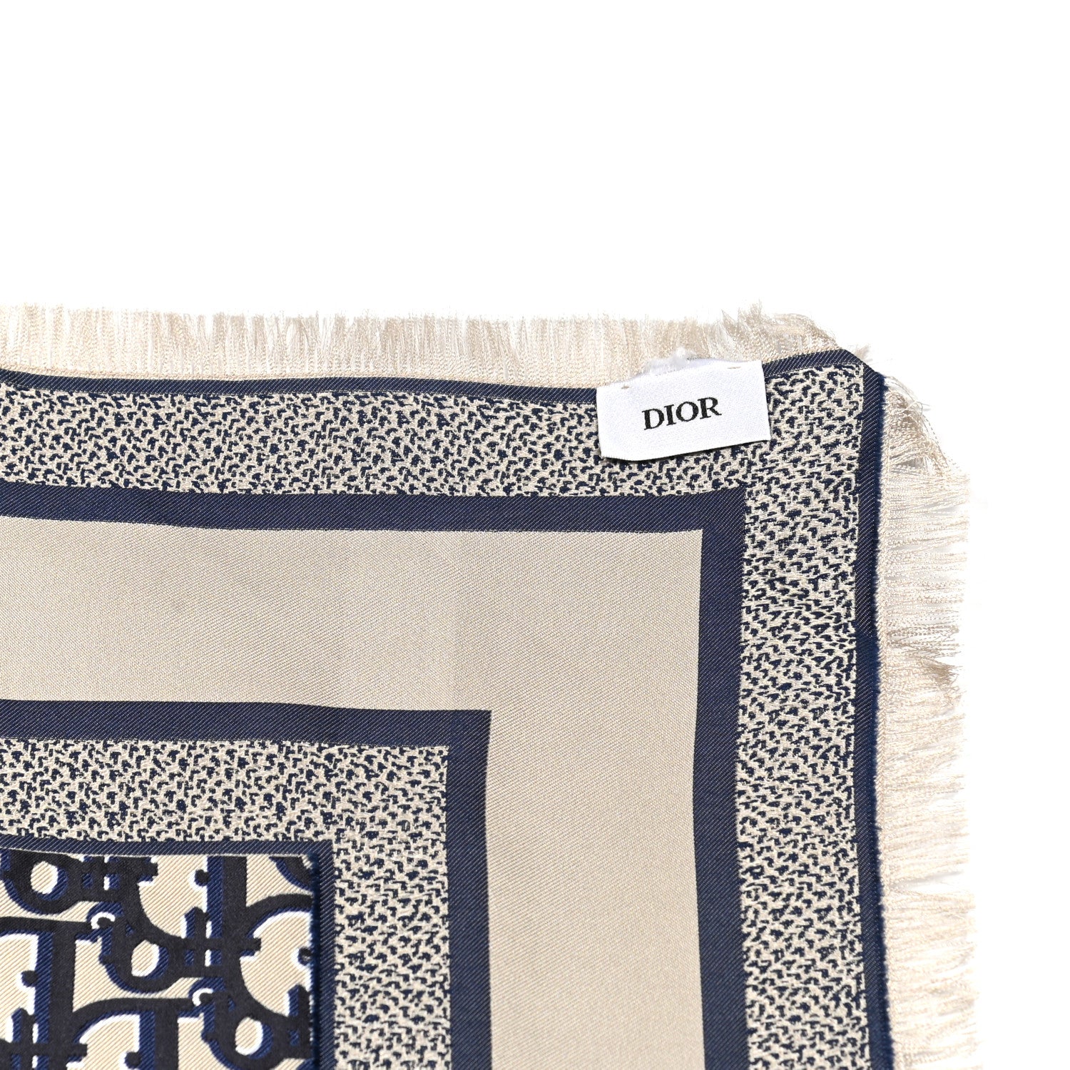 Christian Dior Silk Oblique Scarf Blue 3 of 3