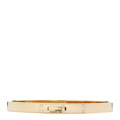 Hermes 18K Yellow Gold Diamond PM Kelly Bracelet LG 1 of 5