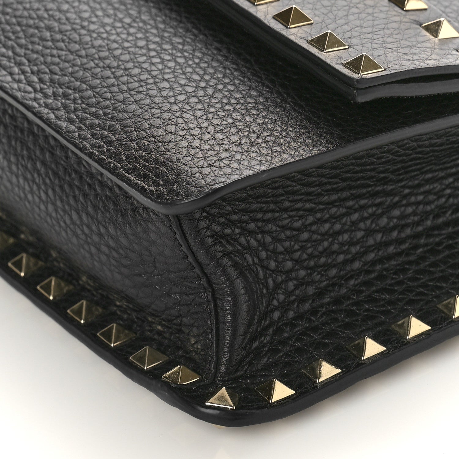 Valentino Garavani Pebbled Calfskin Rockstud Side Slip Crossbody Black 8 of 8