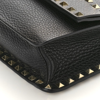 Valentino Garavani Pebbled Calfskin Rockstud Side Slip Crossbody Black 8 of 8